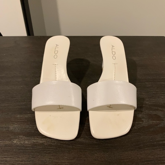 Aldo white wedge slides - Picture 2 of 3